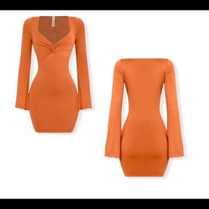 Bell sleeve mini dress